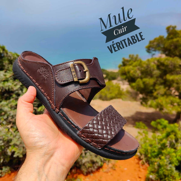 Mule orthopédique Marron avec boucle