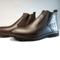 demis boots chelsea en cuir marron foncé